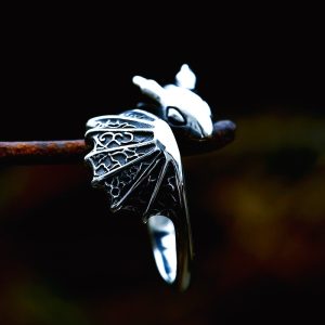 Bague viking dreki ailé