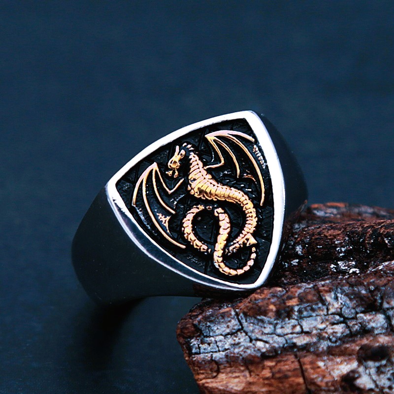 Bague viking force du dragon argent Bague viking force du dragon argent
