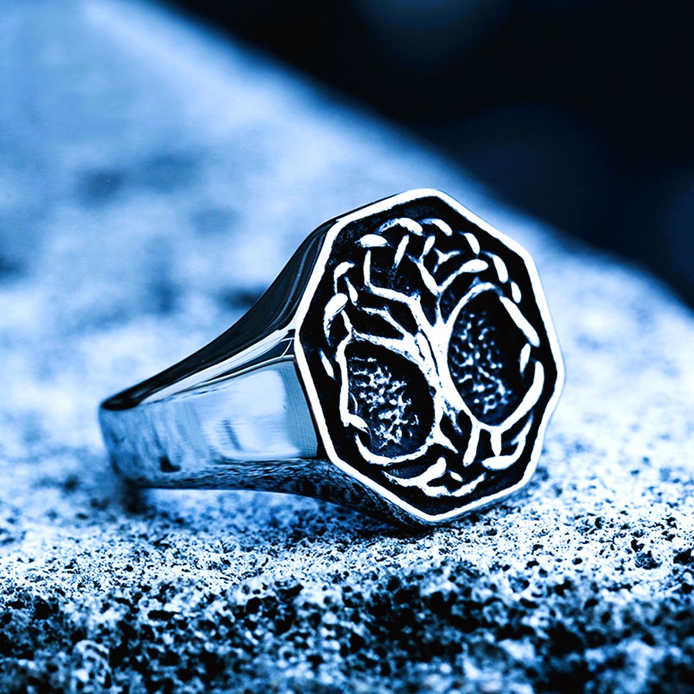 Bague viking nordique arbre Yggdrasil Bague viking nordique arbre Yggdrasil
