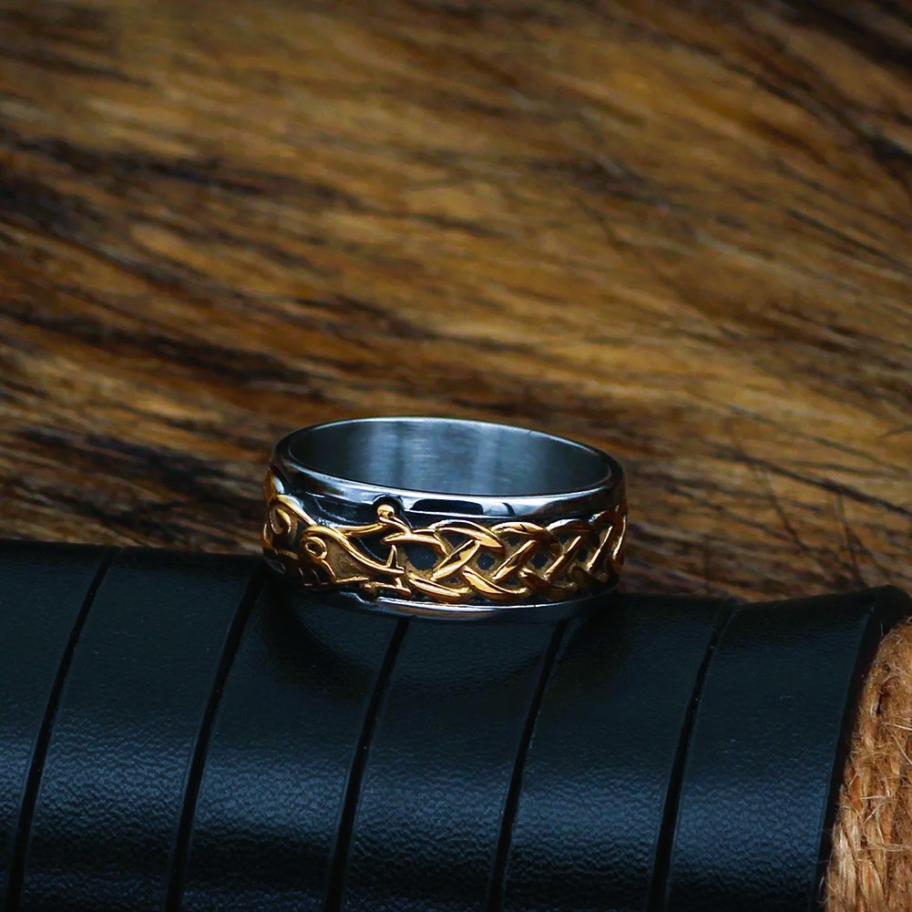 Bague celtique dragon serpent Ouroboros Bague celtique dragon serpent Ouroboros