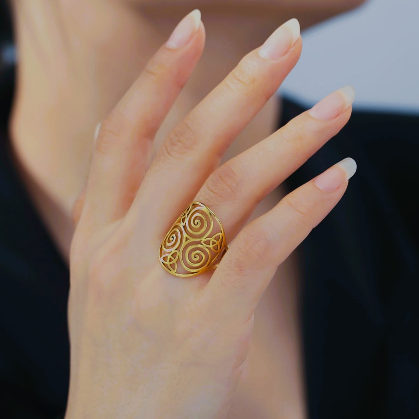 Bague celtique Triskell nordique or Bague celtique Triskell nordique or