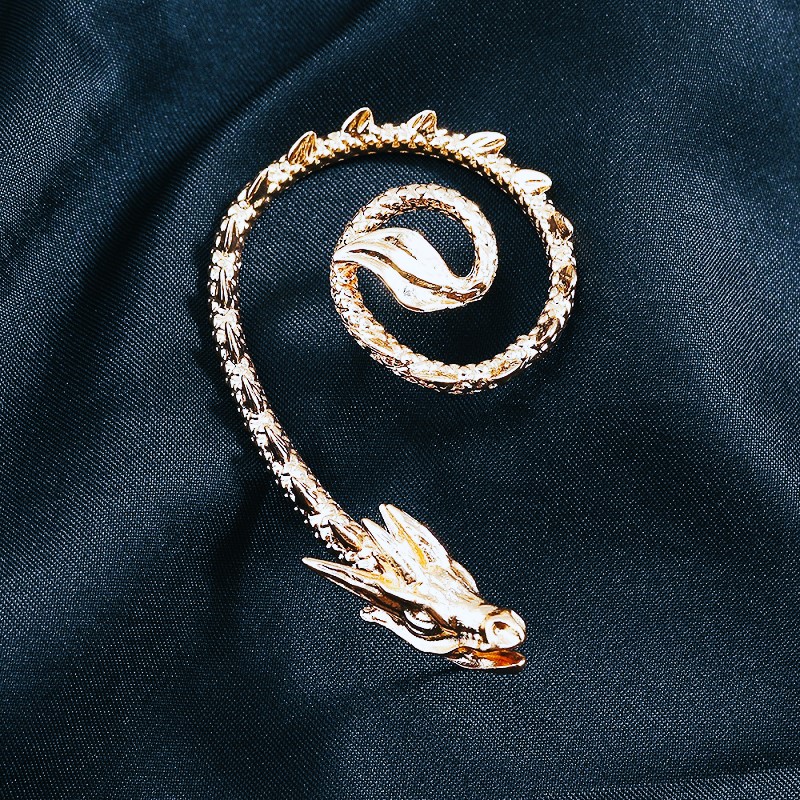 Boucle d'oreille viking dragon or Boucle d'oreille viking dragon or