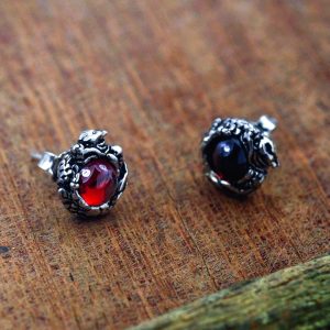 Boucles d'oreilles dragon viking argent