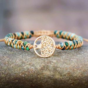 Bracelet pierres arbre Yggdrasil