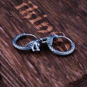 Clous d'oreilles vikings loup