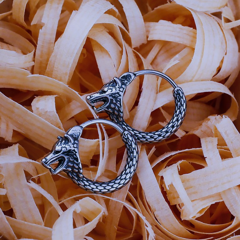 Clous d'oreilles vikings loup Fenrir Clous d'oreilles vikings loup Fenrir