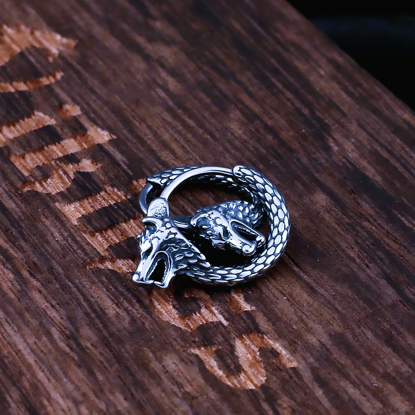 Clous d'oreilles vikings nordiques loup Clous d'oreilles vikings nordiques loup