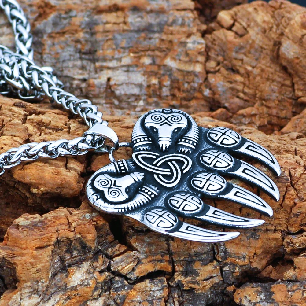 Collier viking griffe d'ours Triquetra Collier viking griffe d'ours Triquetra