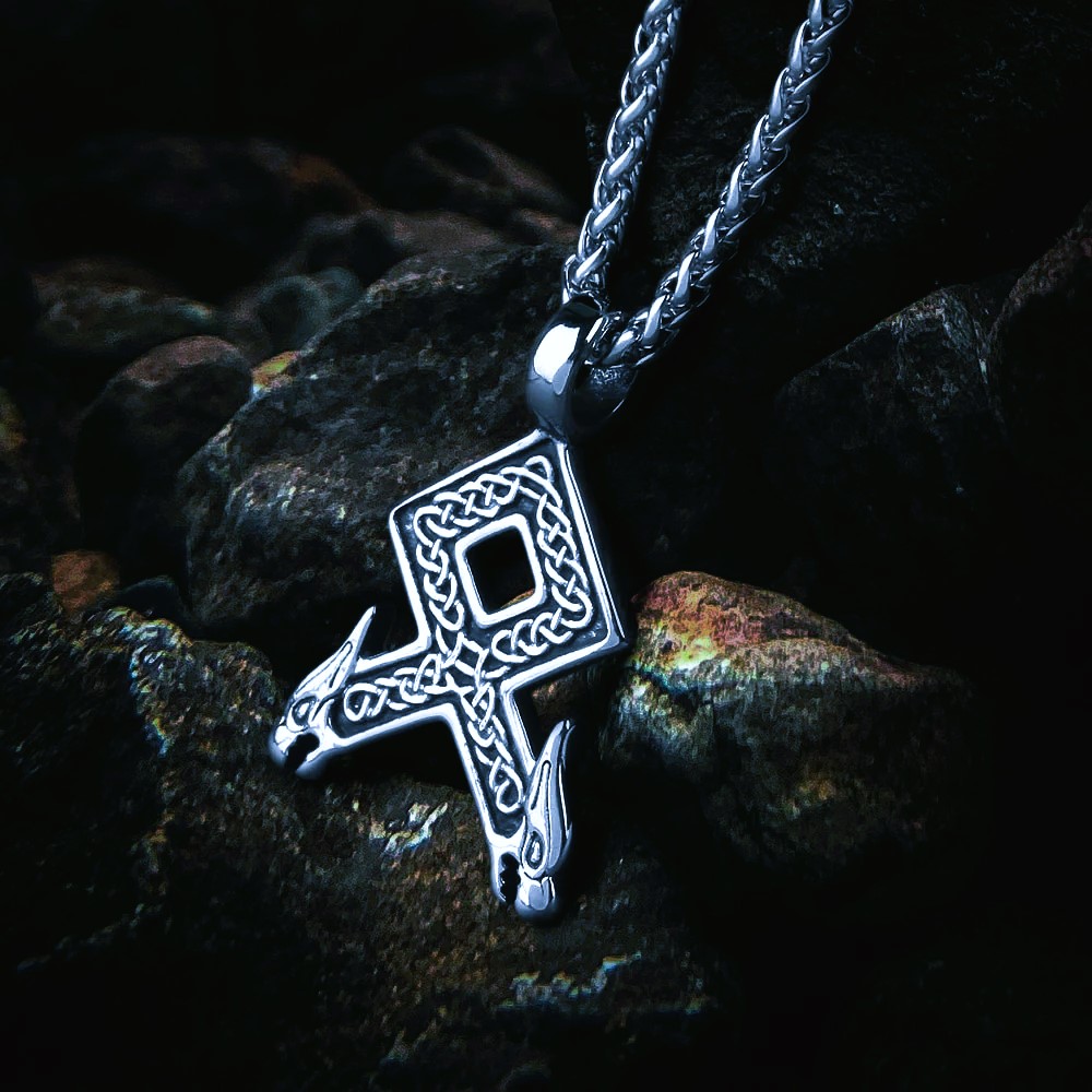 Collier viking rune Futhark Othalaz Collier viking rune Futhark Othalaz