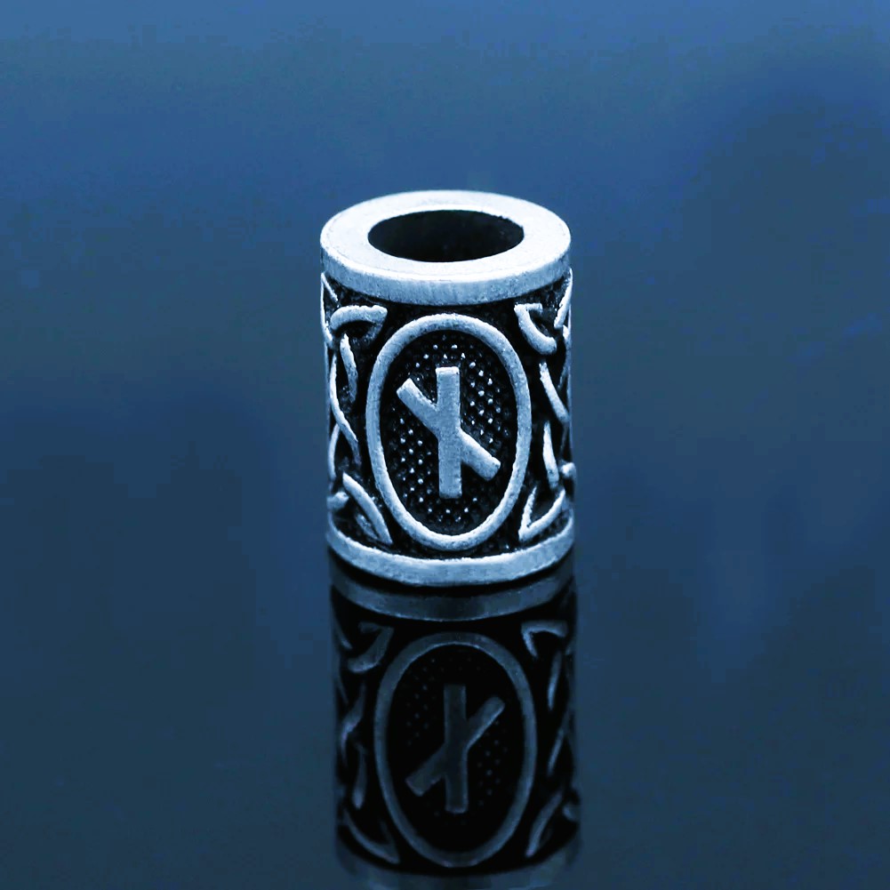 Perles de barbe runes vikings Naudhiz Perles de barbe runes vikings Naudhiz