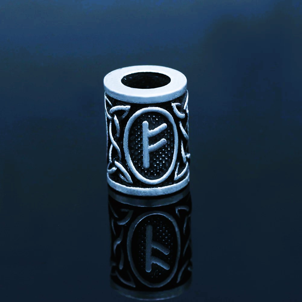 Perles de barbe runes vikings Fehu Perles de barbe runes vikings Fehu